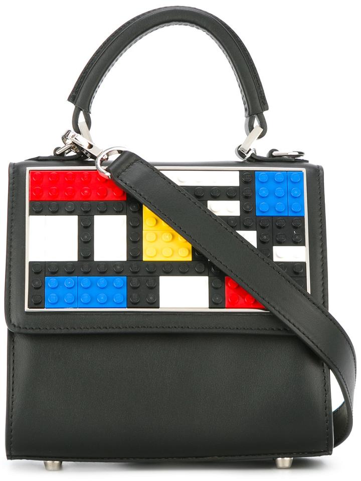 Les Petits Joueurs Lego Motif Tote, Women's, Black, Leather
