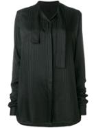 Unravel Project Striped Tie Neck Blouse - Black
