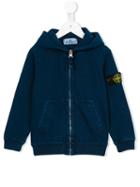Stone Island Kids Logo Patch Zip Hoody, Boy's, Size: 10 Yrs, Blue