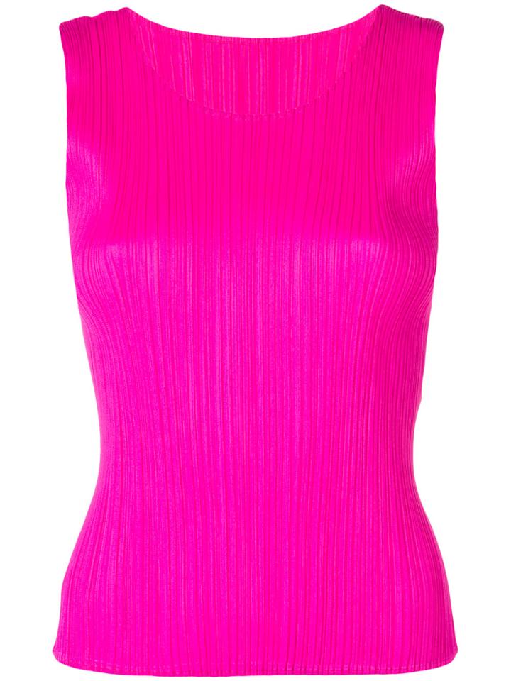 Pleats Please By Issey Miyake Pleated Tank Top - Pink & Purple