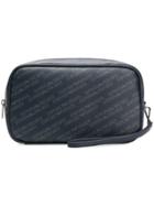 Emporio Armani Logo Print Wash Bag - Blue