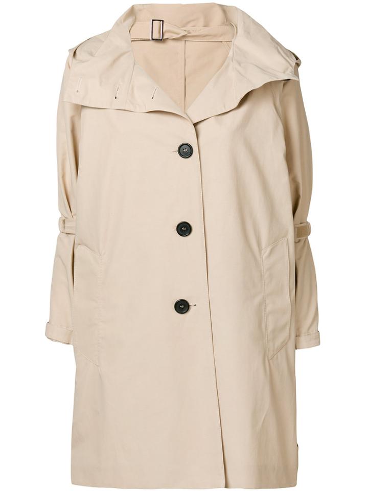 Prada Hooded Trench Coat - Nude & Neutrals