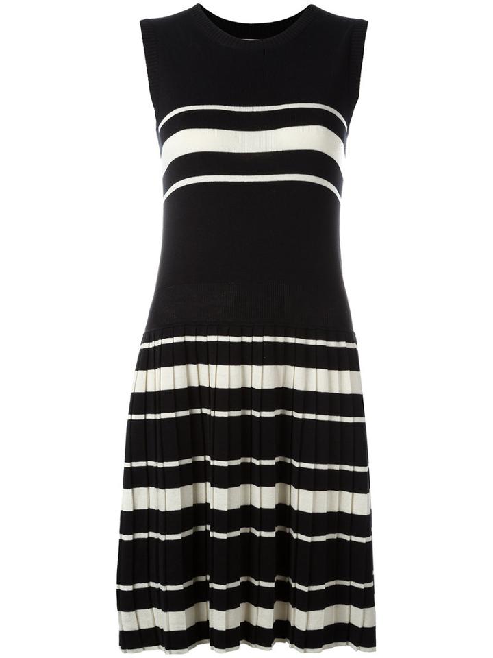 Chinti And Parker Pleated Knitted Dress, Women's, Size: Small, Black, Silk/cotton