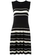 Chinti And Parker Pleated Knitted Dress, Women's, Size: Small, Black, Silk/cotton