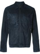 Fendi - Leather Zip Jacket - Men - Leather - 50, Blue, Leather