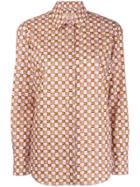 Burberry Printed Button Down Shirt - Pink & Purple