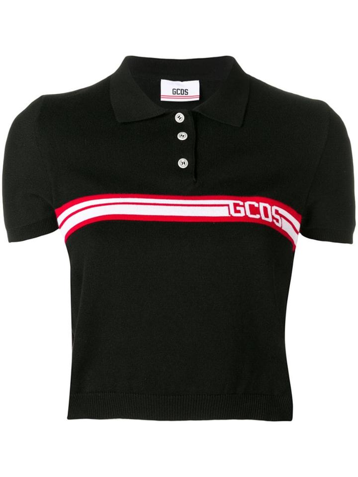 Gcds Cropped Logo Polo Top - Black