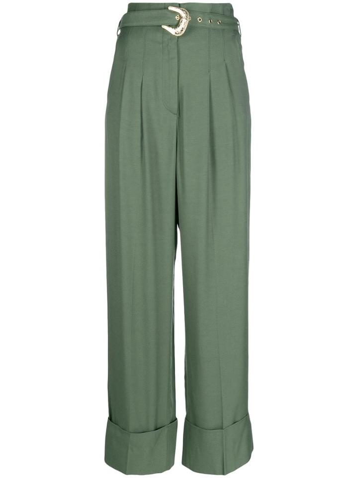 Just Cavalli High Waisted Trousers - Green