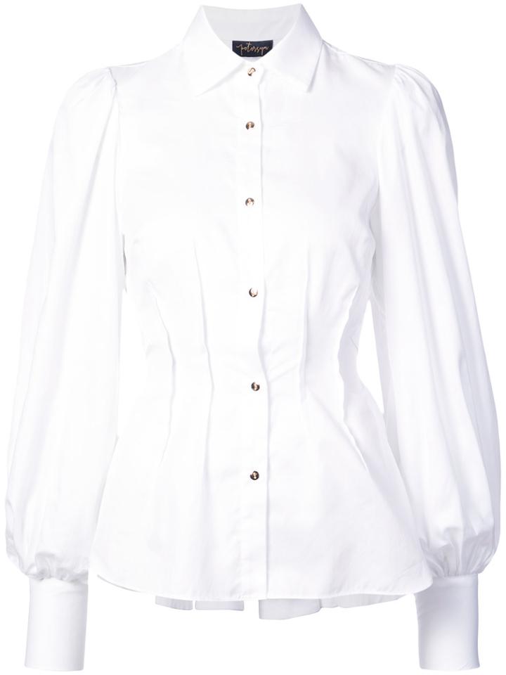 Petersyn Balloon Sleeves Shirt - White