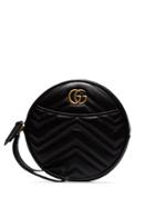 Gucci Black Gg Marmont Round Leather Clutch Bag