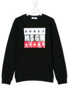 Msgm Kids Logo Print Sweatshirt - Black