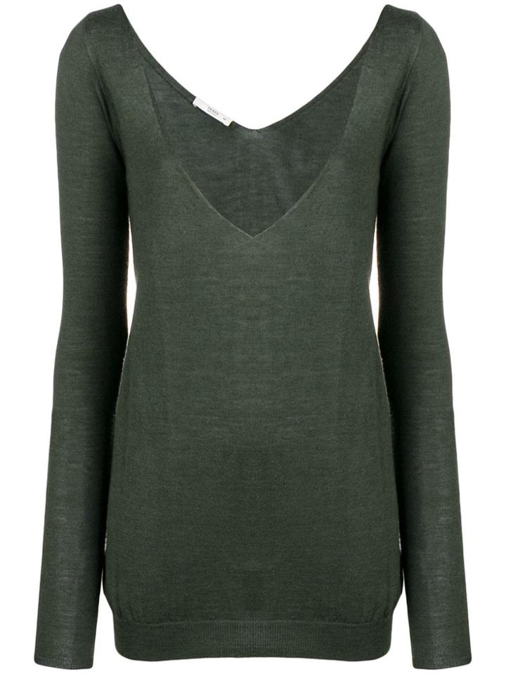 Prada Vintage Scoop V-neck Jumper - Green