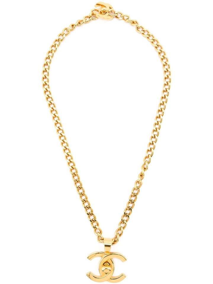 Chanel Vintage Cc Turn-lock Necklace