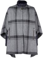 Fay Checked Cape, Women's, Size: Medium, Grey, Polyamide/polyester/virgin Wool