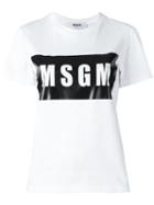 Msgm Logo Print T-shirt, Women's, Size: Small, White, Cotton