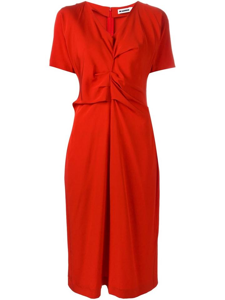 Jil Sander Draped Shortsleeved Dress