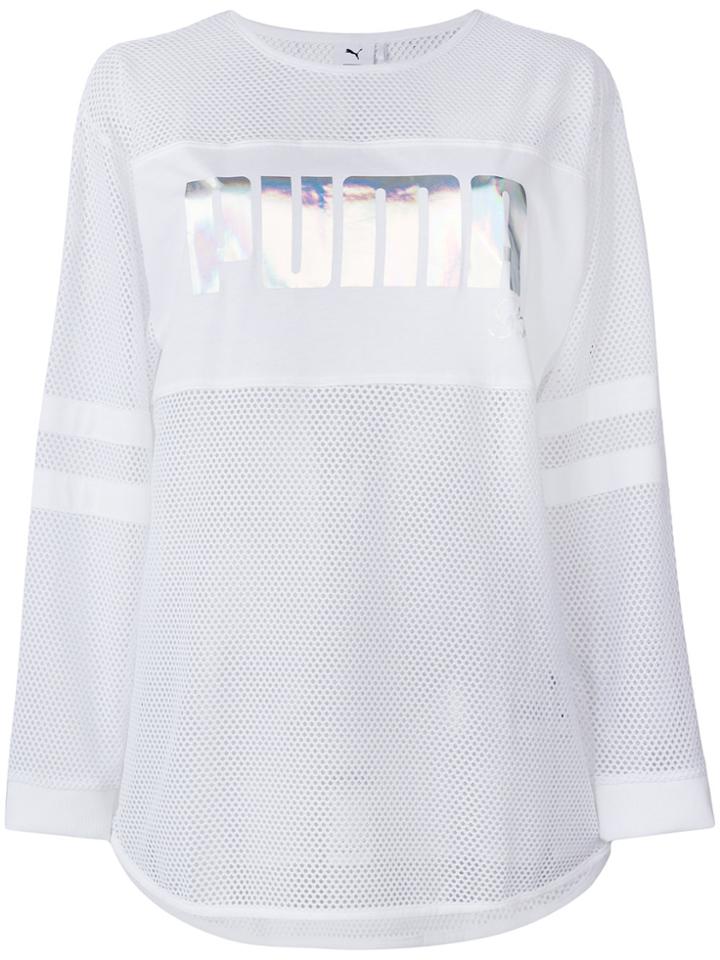 Puma X Sophia Webster Mesh Holographic Logo Top - White