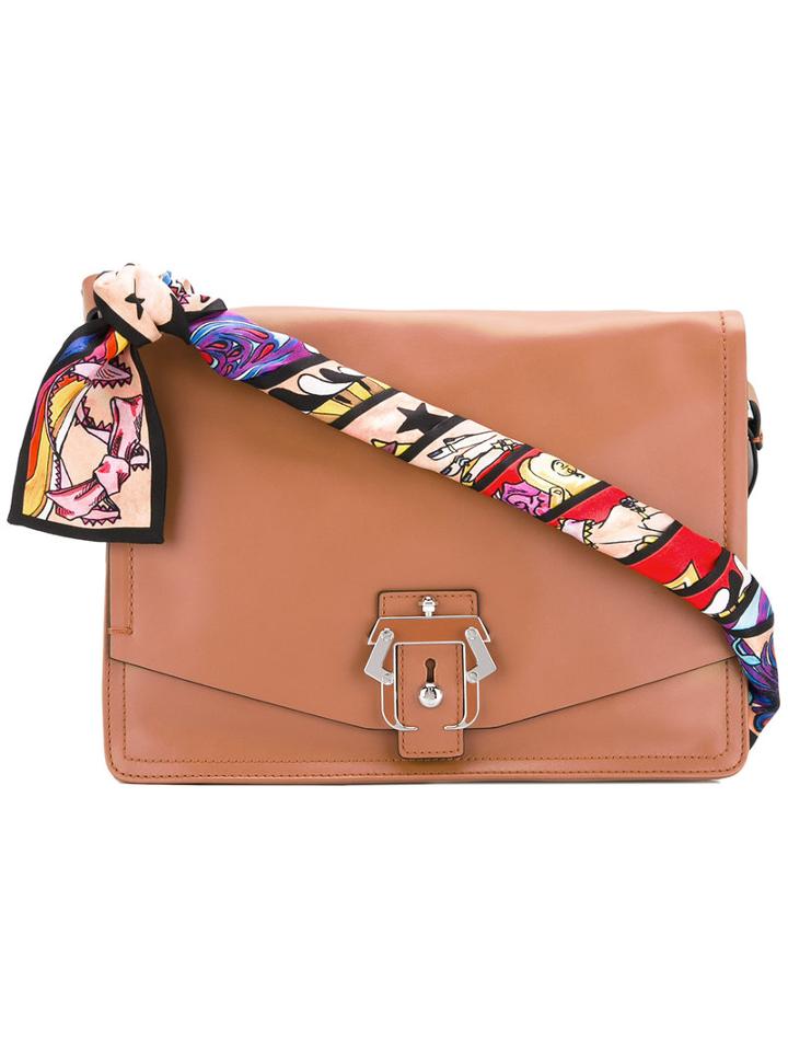 Paula Cademartori Scarf Strap Shoulder Bag, Brown, Leather