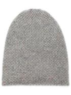 The Elder Statesman Cashmere Knitted Hat, Women's, Grey, Cashmere
