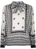 Sea Tie-neck Printed Blouse