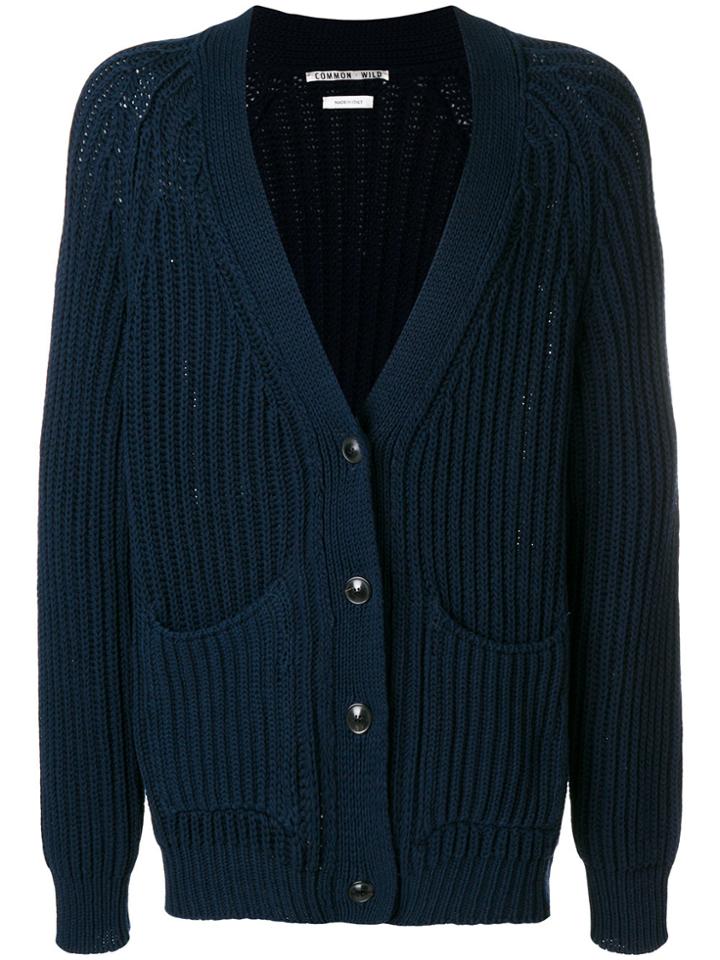 Common Wild Classic Fitted Cardigan - Blue