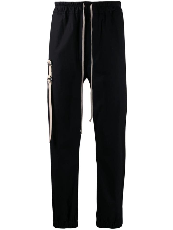 Rick Owens Side Buckle Track Pants - Black