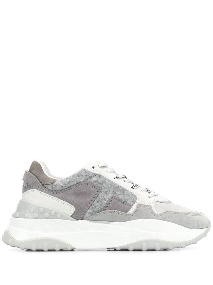 Tod's Wool Detail Snakers - Grey