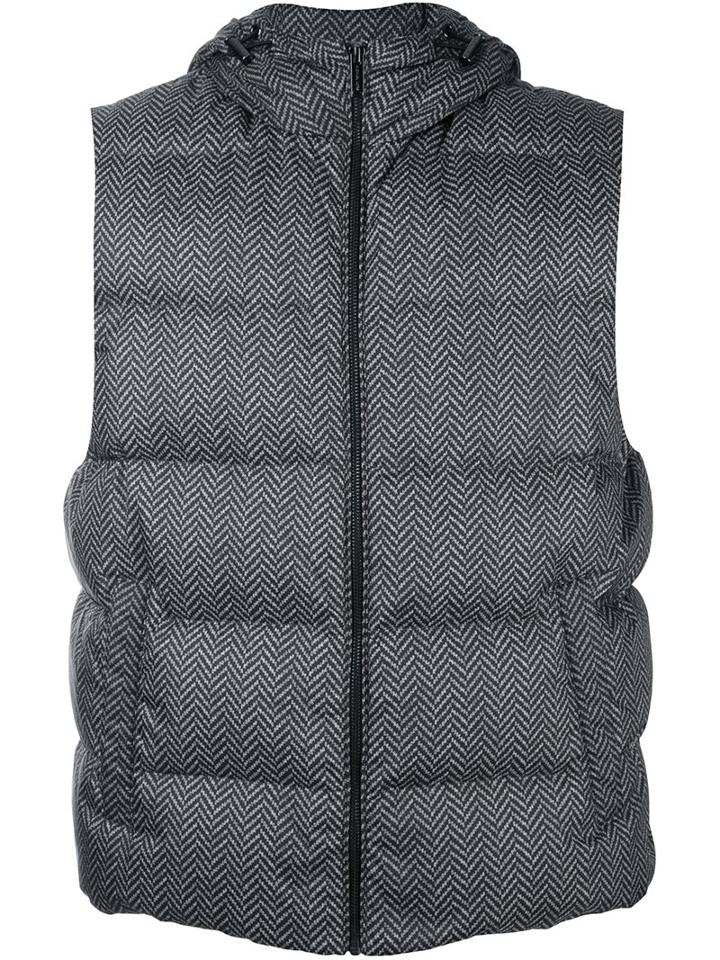 Michael Kors Hooded Padded Gilet, Men's, Size: Large, Black, Polyester/nylon/feather Down
