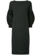 Cityshop Furry Sleeves Knitted Dress - Black