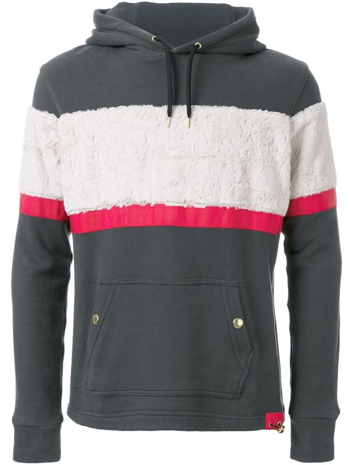 Education From Youngmachines Textured Stripe Hoodie, Men's, Size: 1, Green, Cotton