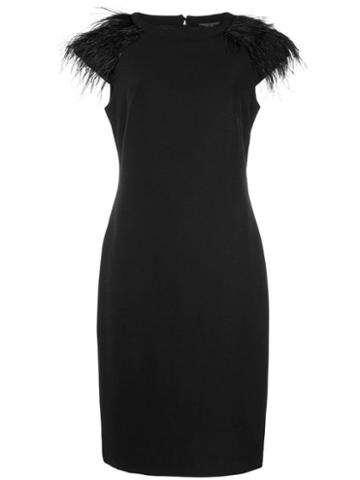 Alberto Makali Feather Sleeve Dress - Black