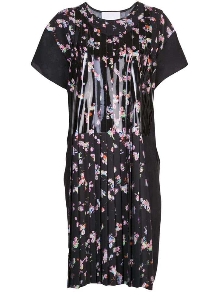 Maison Margiela Floral Pleated Dress - Black