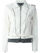 Golden Goose Deluxe Brand Biker Jacket, Women's, Size: Xs, White, Leather/cotton/viscose