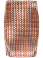 Opening Ceremony Patterned Fitted Skirt, Women's, Size: Small, Orange, Polyester/spandex/elastane