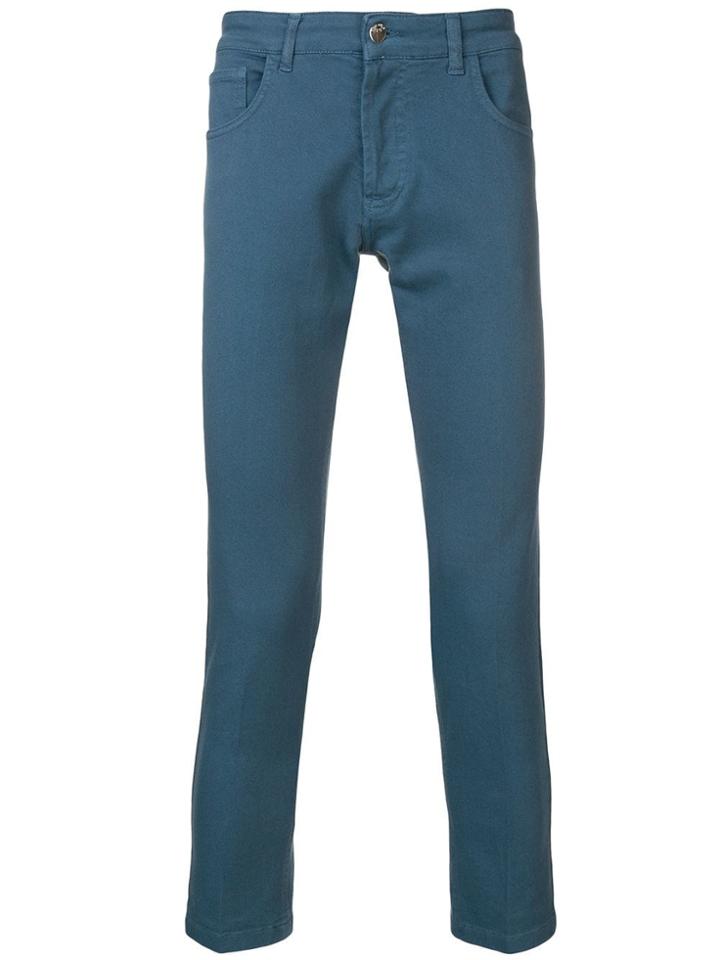 Entre Amis Cropped Slim-fit Jeans - Blue