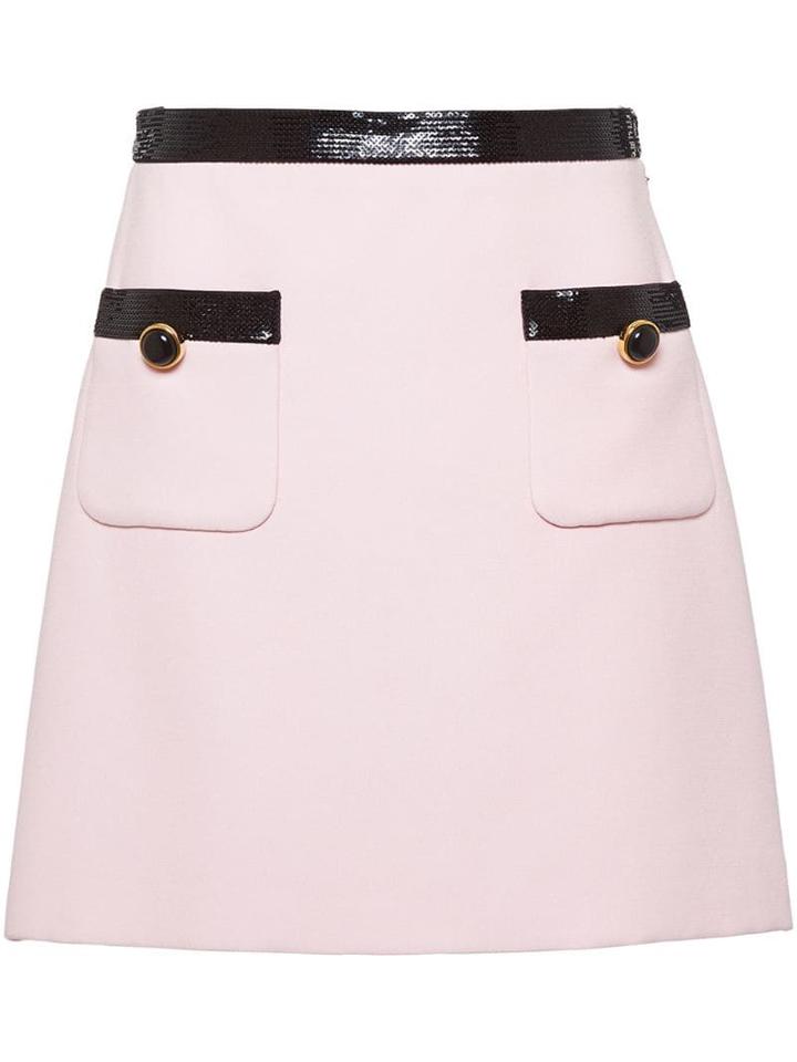Miu Miu Sequinned Cady Skirt - Pink