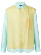 Comme Des Garçons Homme Plus Colour Block Shirt - Blue