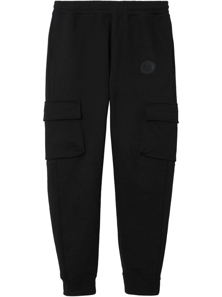 Burberry Pocket Detail Cotton Jersey Trackpants - Black