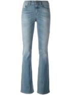 Diesel Stonewashed Flared Jeans, Women's, Size: 24, Blue, Cotton/polyester/spandex/elastane