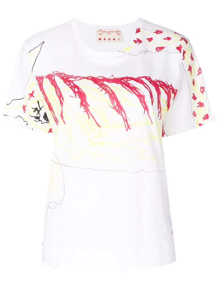 Marni Scribble Print T-shirt - White