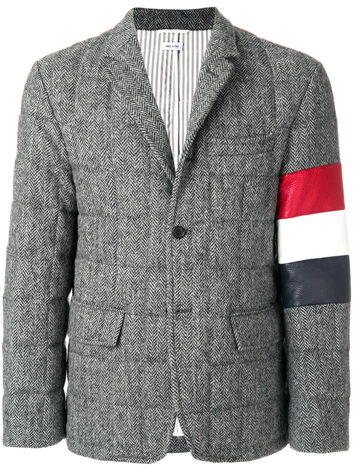Thom Browne Downfilled Sport Coat With Red, White And Blue Armband