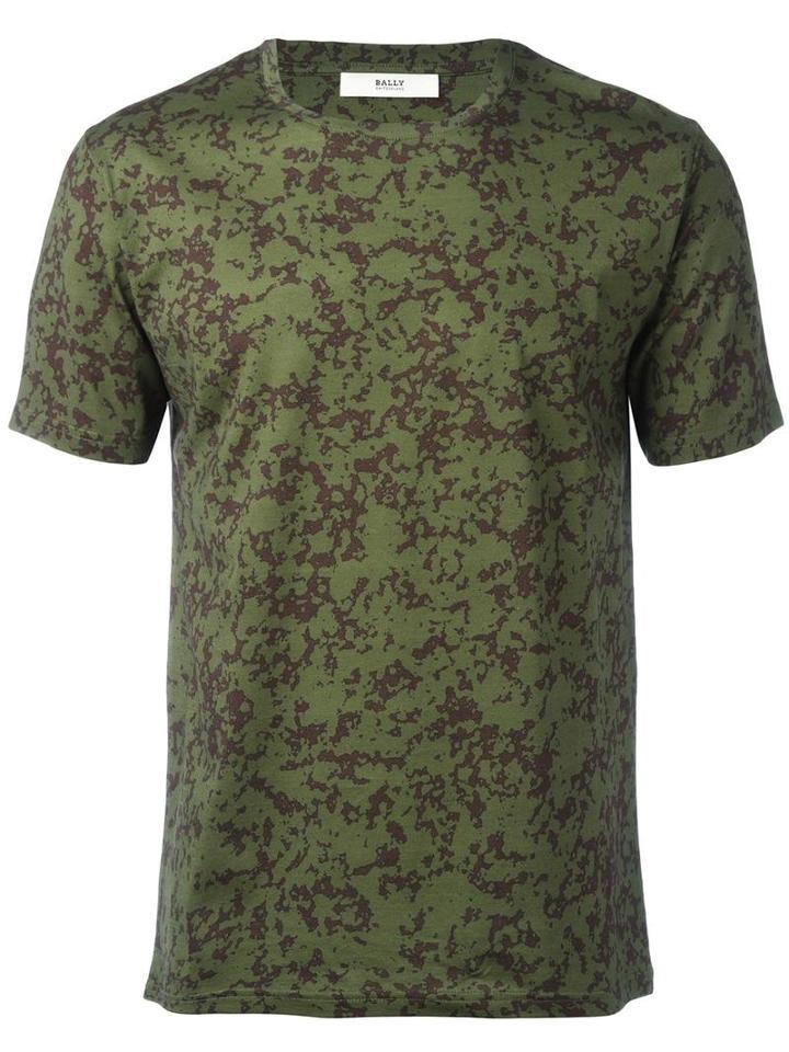 Bally Printed T-shirt, Men's, Size: 48, Green, Cotton