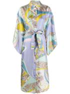 Emilio Pucci Abstract Floral Print Shirt Dress - Yellow