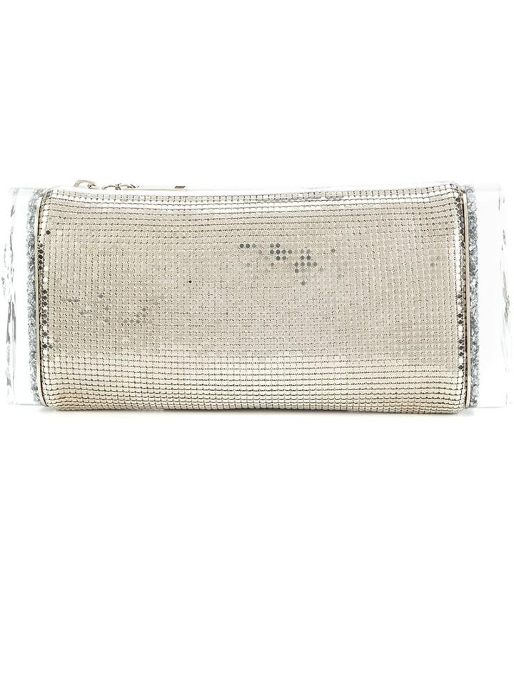 Edie Parker Chainmail Mesh Box Clutch, Women's, Grey