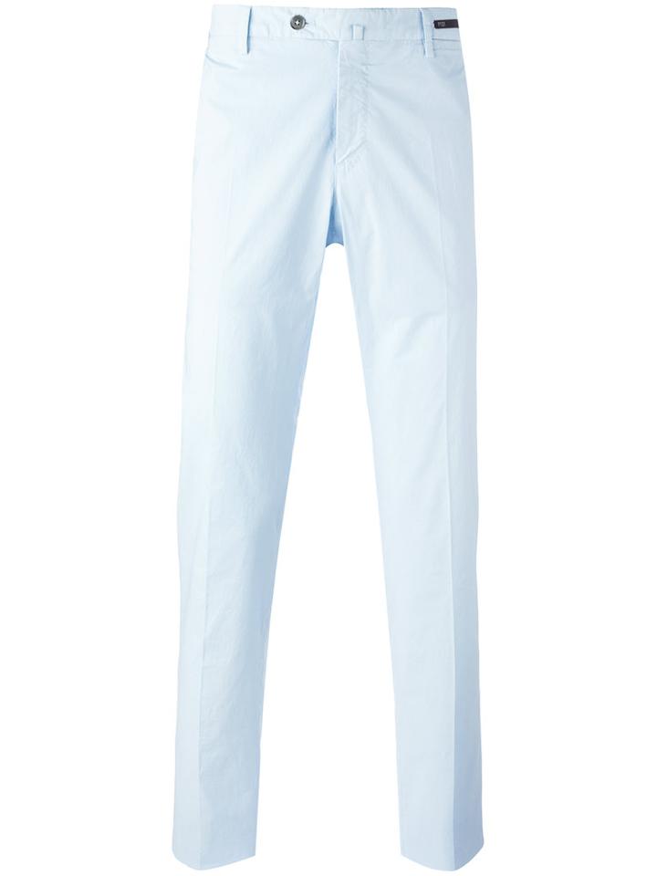 Pt01 Plain Chinos, Men's, Size: 50, Blue, Cotton/spandex/elastane