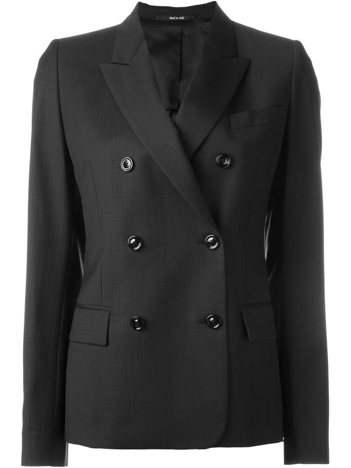 Maison Margiela Double Breasted Blazer, Women's, Size: 38, Black, Viscose/virgin Wool