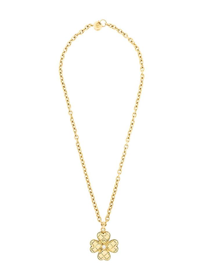 Sonia Rykiel Vintage 'lucky' Clove Pendant Long Necklace - Metallic