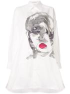 Yohji Yamamoto Painting Face Long Shirt - White