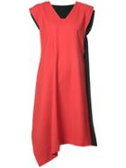 Issey Miyake Two-tone Asymmetric Dress - Red