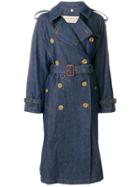 Burberry Oversized Denim Trench - Blue